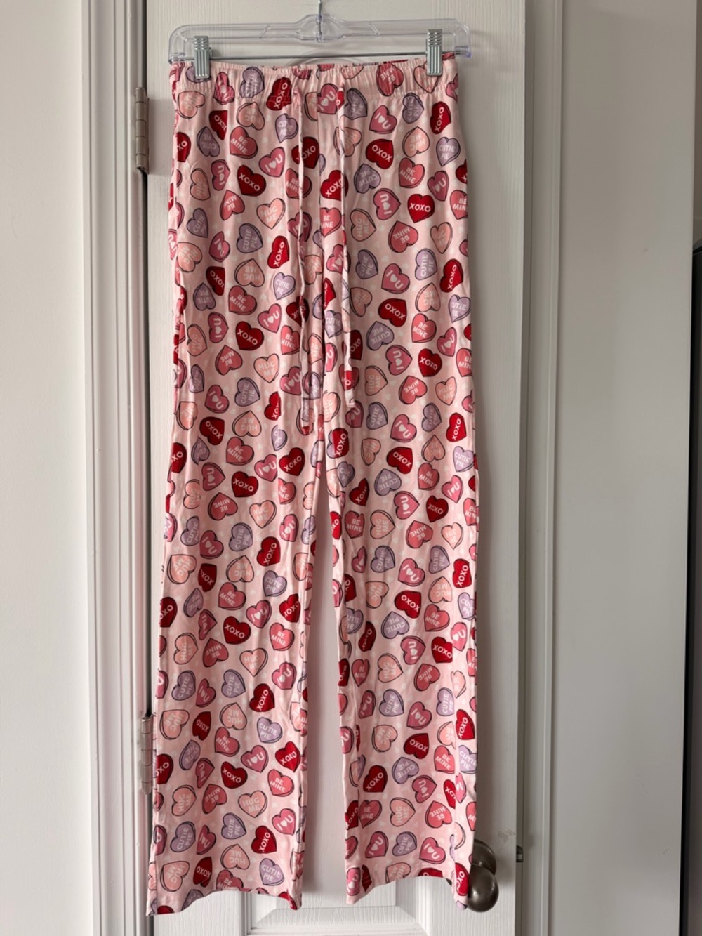 Caden Lane Pink Heart Conversation-Heart Pajama Pants